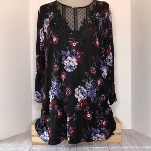 Maurice’s XL Lace Floral Tunic Style Top